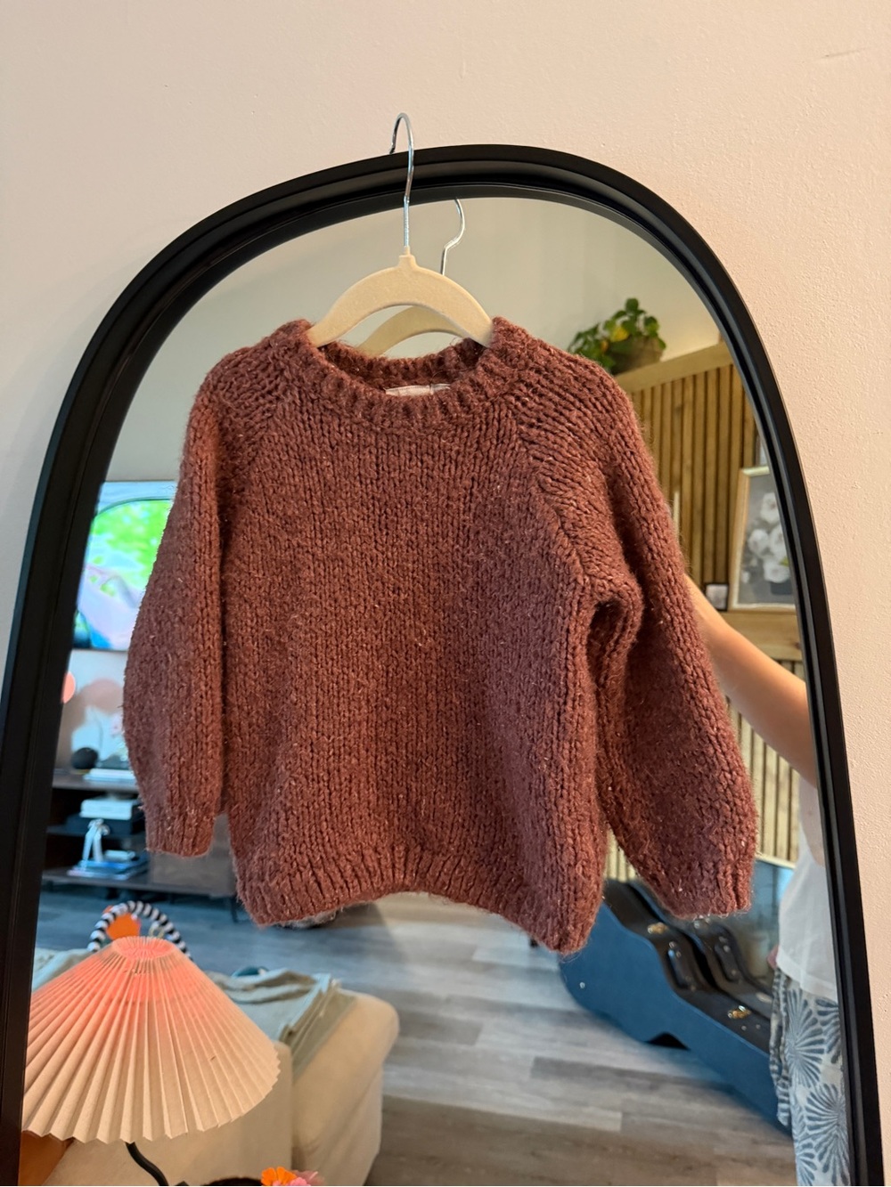 Zara Chunky Crewneck Sweater in Rustic Brown